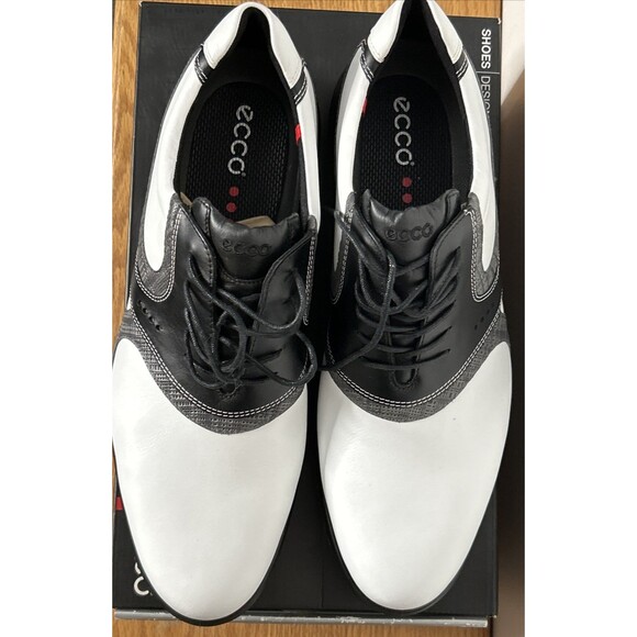 New Ecco Men's Classic Premiere Golf Shoes Size 13-13.5 NIB White Black - Picture 2 of 4